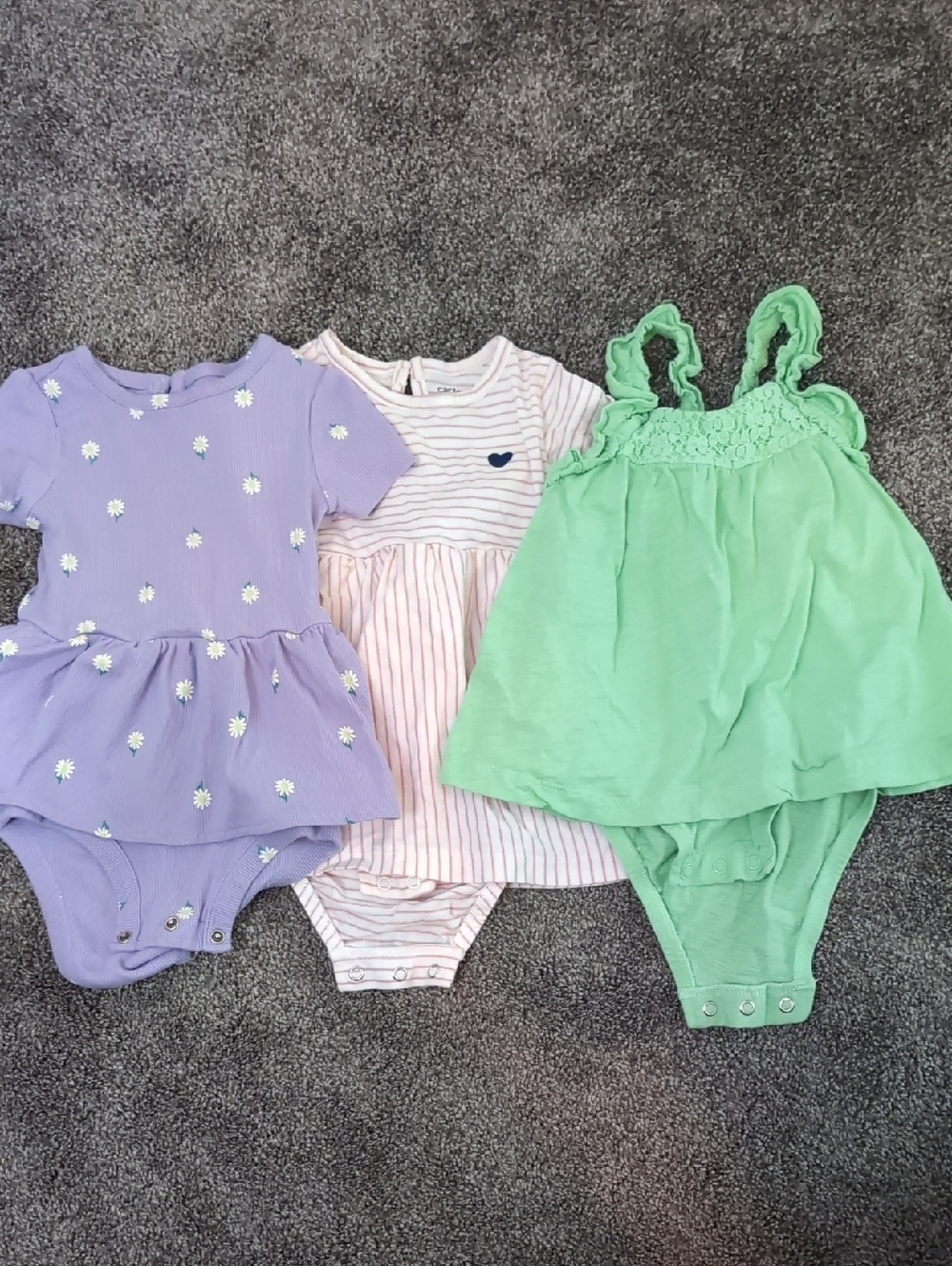 Three Carter's Baby Rompers
